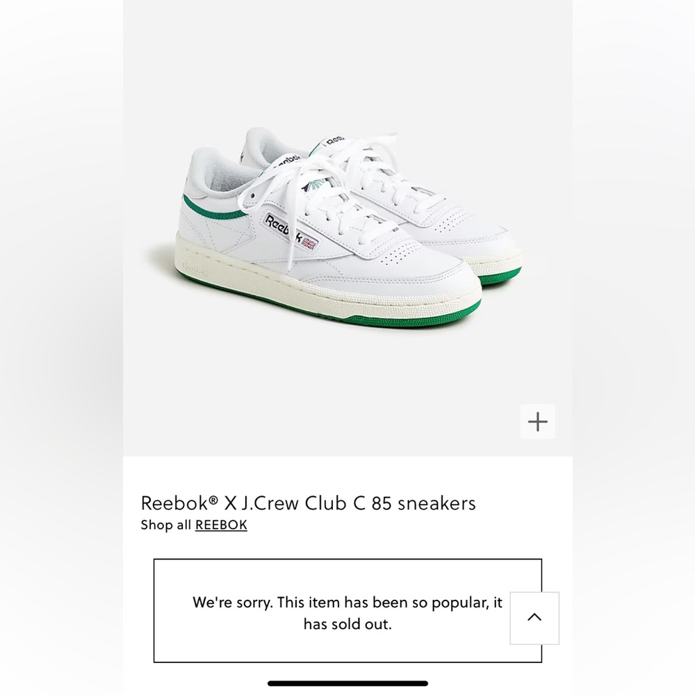 Reebok X J.Crew Club C 85 sneakers